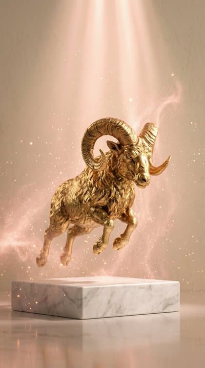 Escultura dorada de Aries