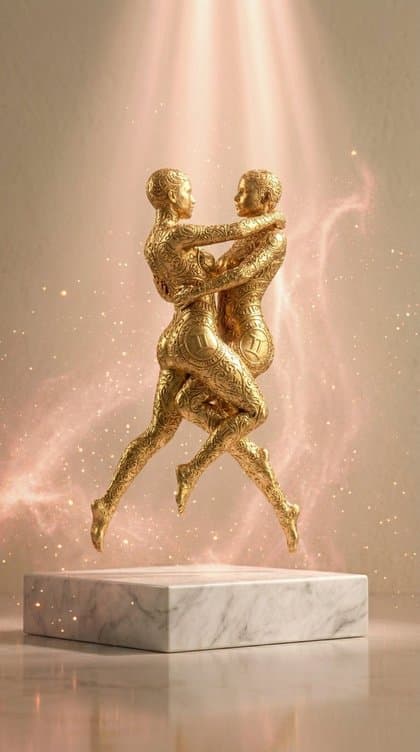 Escultura dorada de Géminis